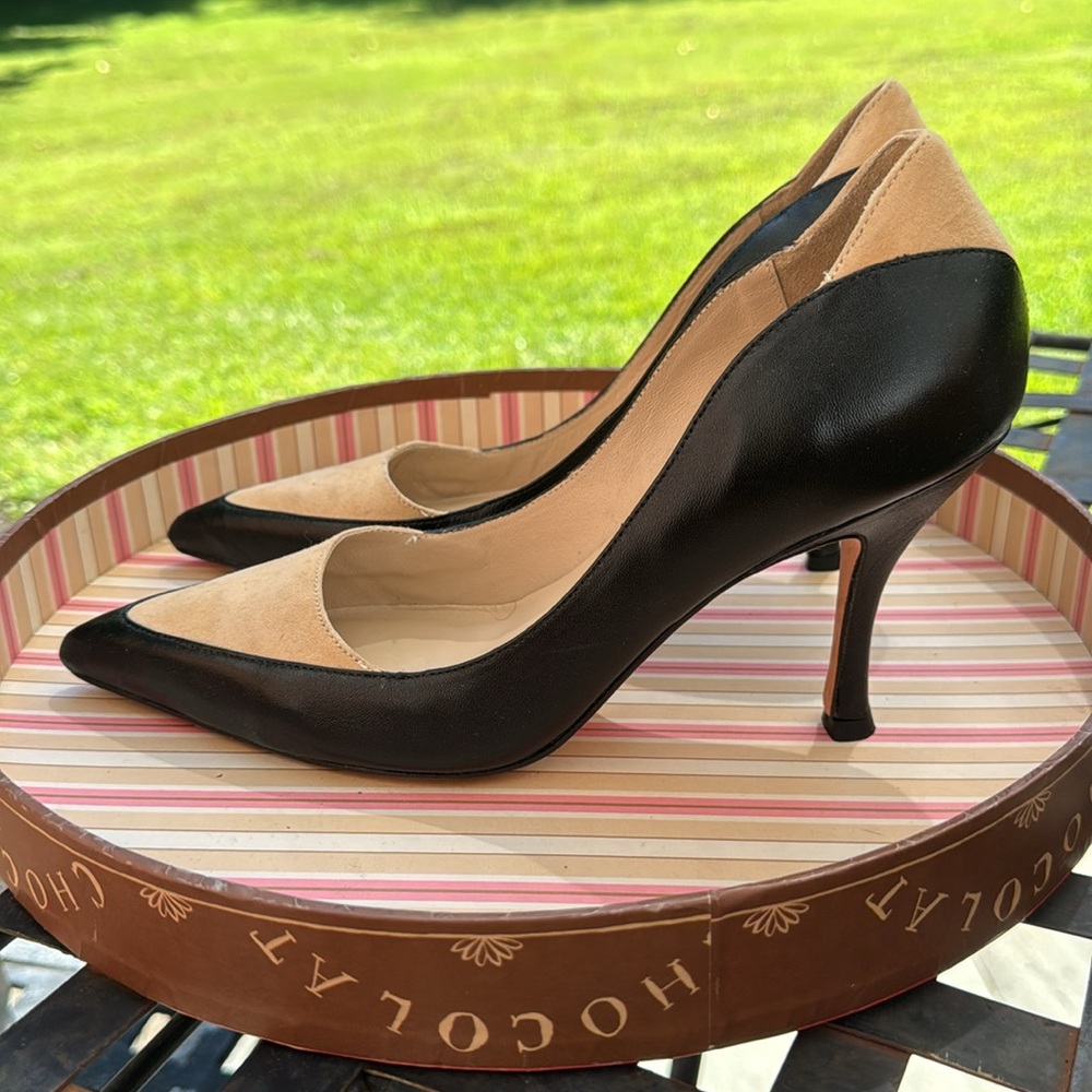 Constance basto  Black leather and Tan suede Heels - Picture 4 of 9